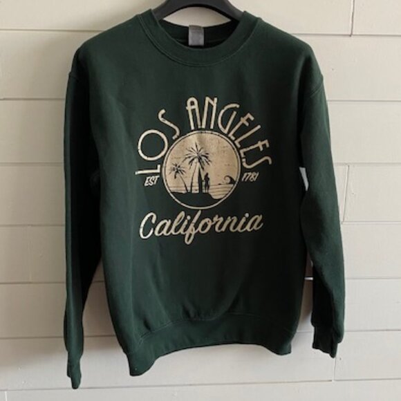Z LOS ANGELES SWEATSHIRT GREEN PRINTED HEAVY BLENDED - Picture 6 of 6